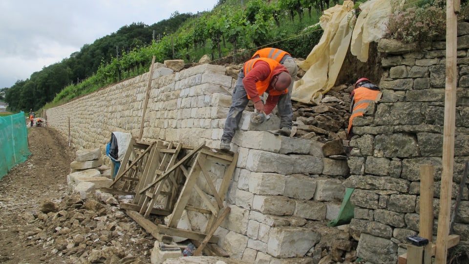 Seit 2010 wurden beim Schloss Kastlen 220 Quadratmeter Trockenmauern wieder instand gestellt. 