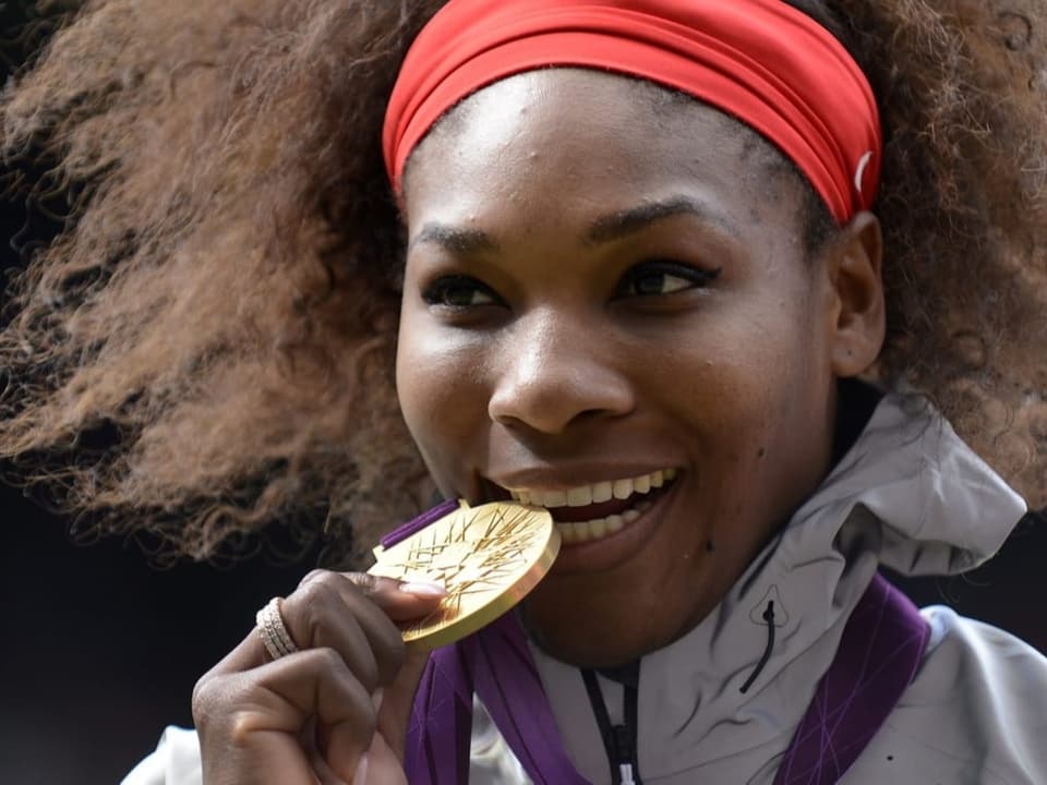 Serena Williams nach ihrem Einze-Triumph bei Olympia 2012.