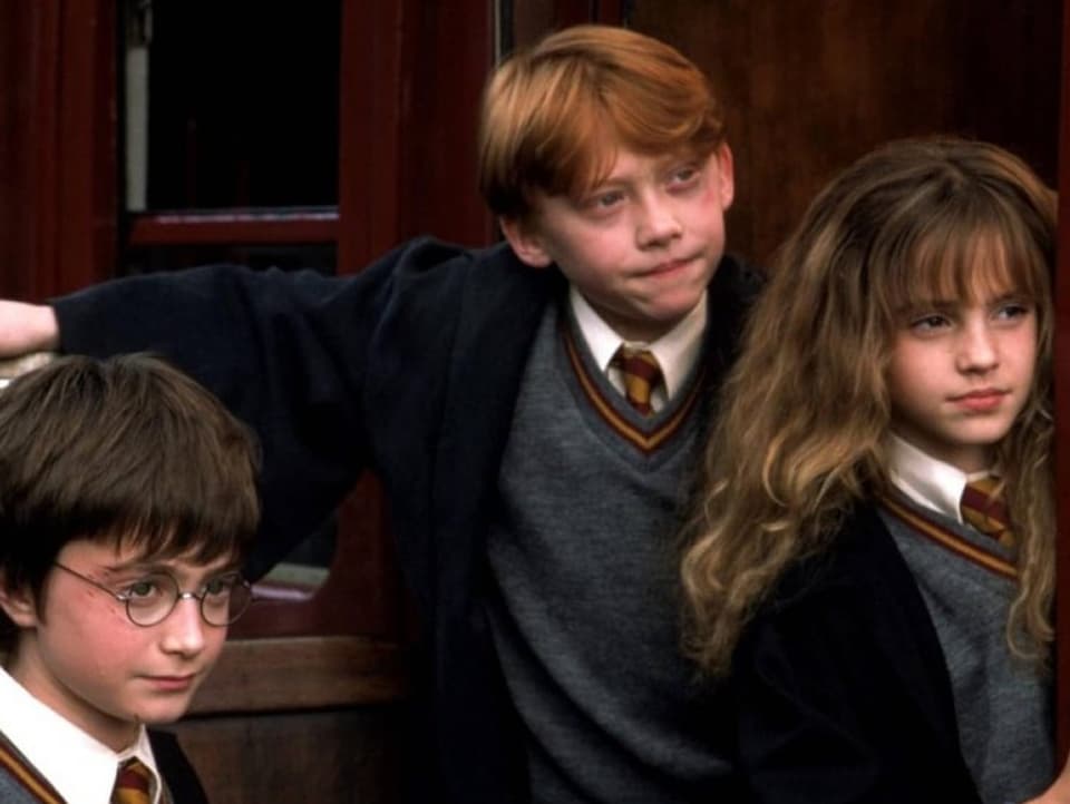 Daniel Radcliffe, Rupert Grint und Emma Watson.