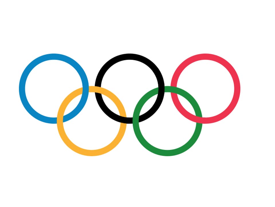 Die fünf Olympischen Ringe.