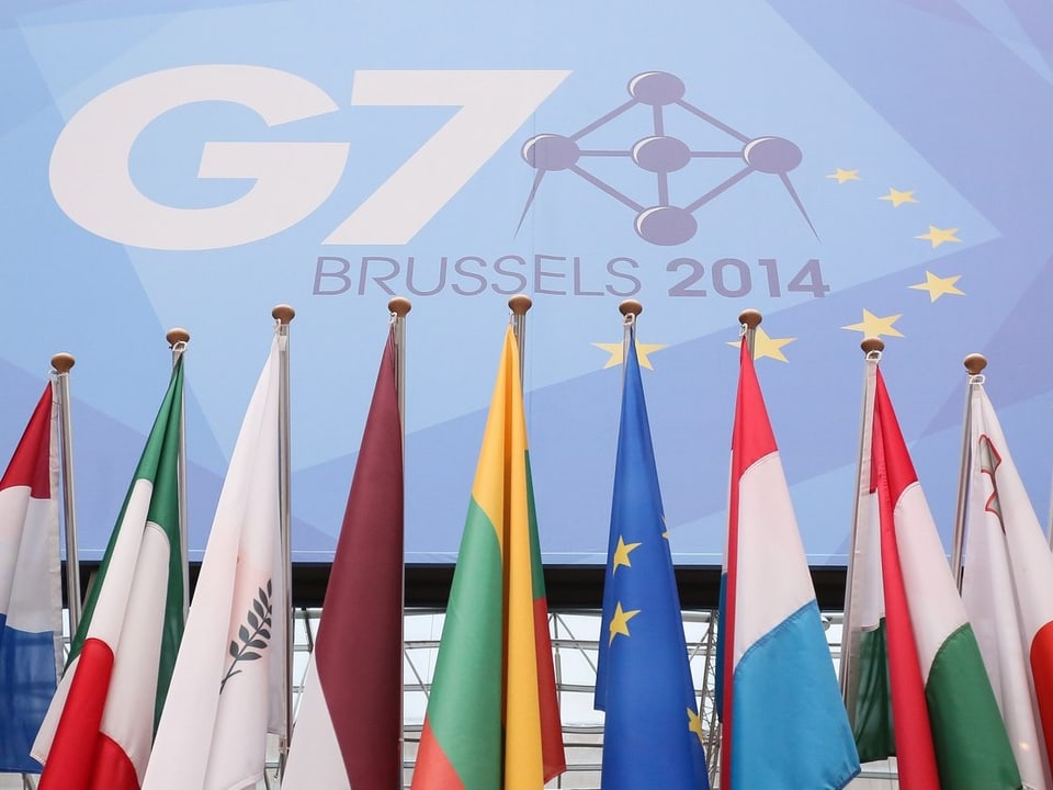Die Flaggen der G7-Mitgliedsländer