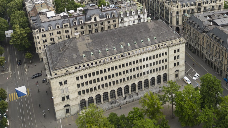 SNB in Zürich aus der Vogelperspektive