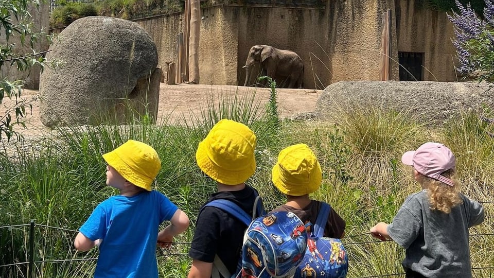 Kindergruppe im Basler Zoo