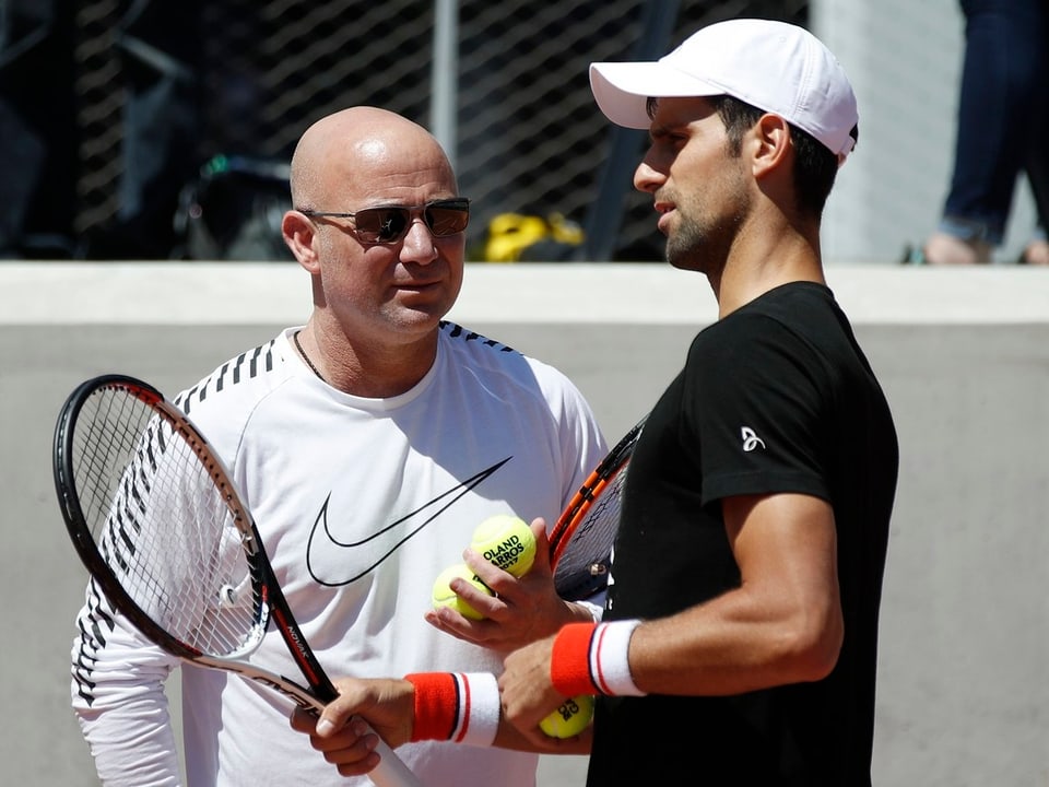 Novak Djokovic und Neo-Coach Andre Agassi