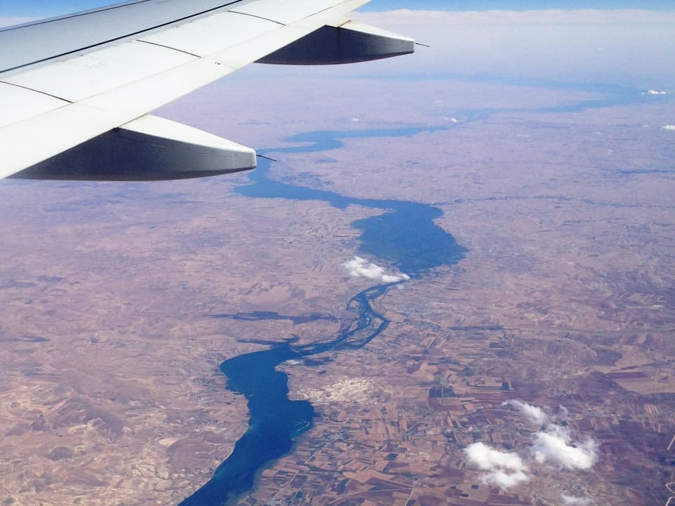 Blick auf den Irak aus dem Flugzeug.