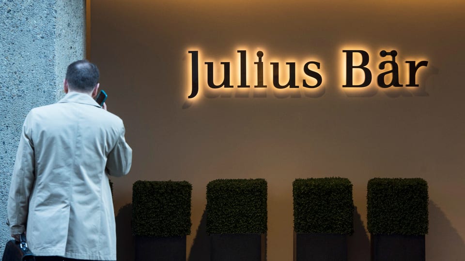 Das Logo der Julius Bär Bank in Zürich. (keystone)