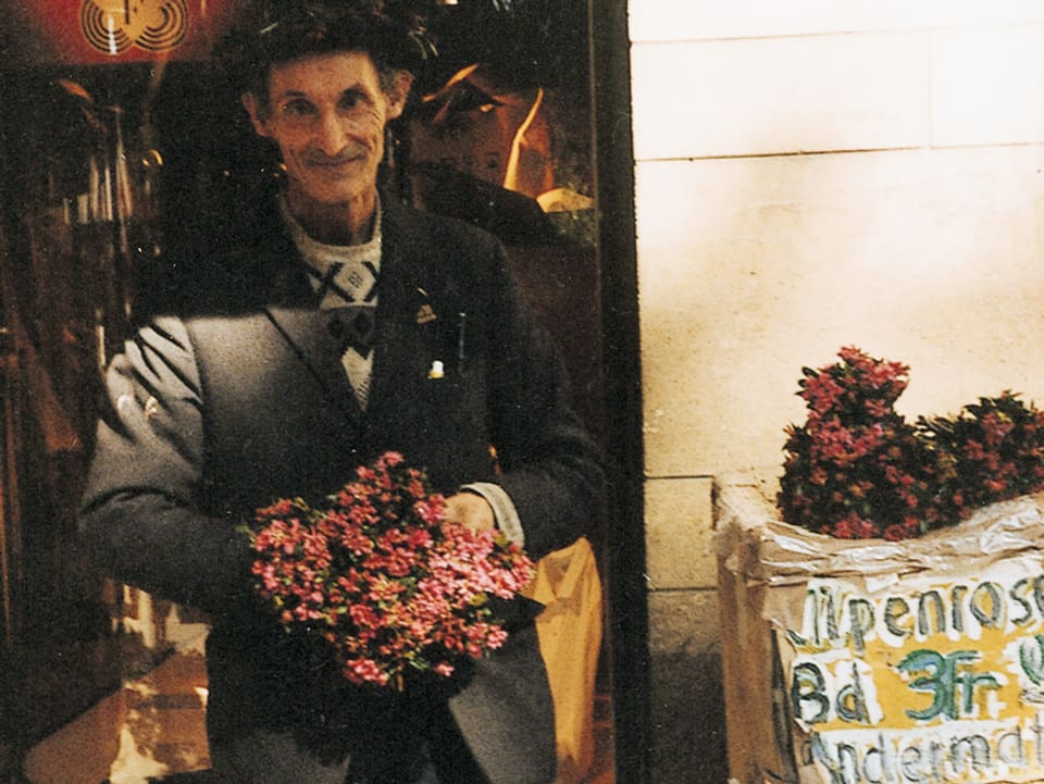 Hans Krüsi als Blumenverkäufer