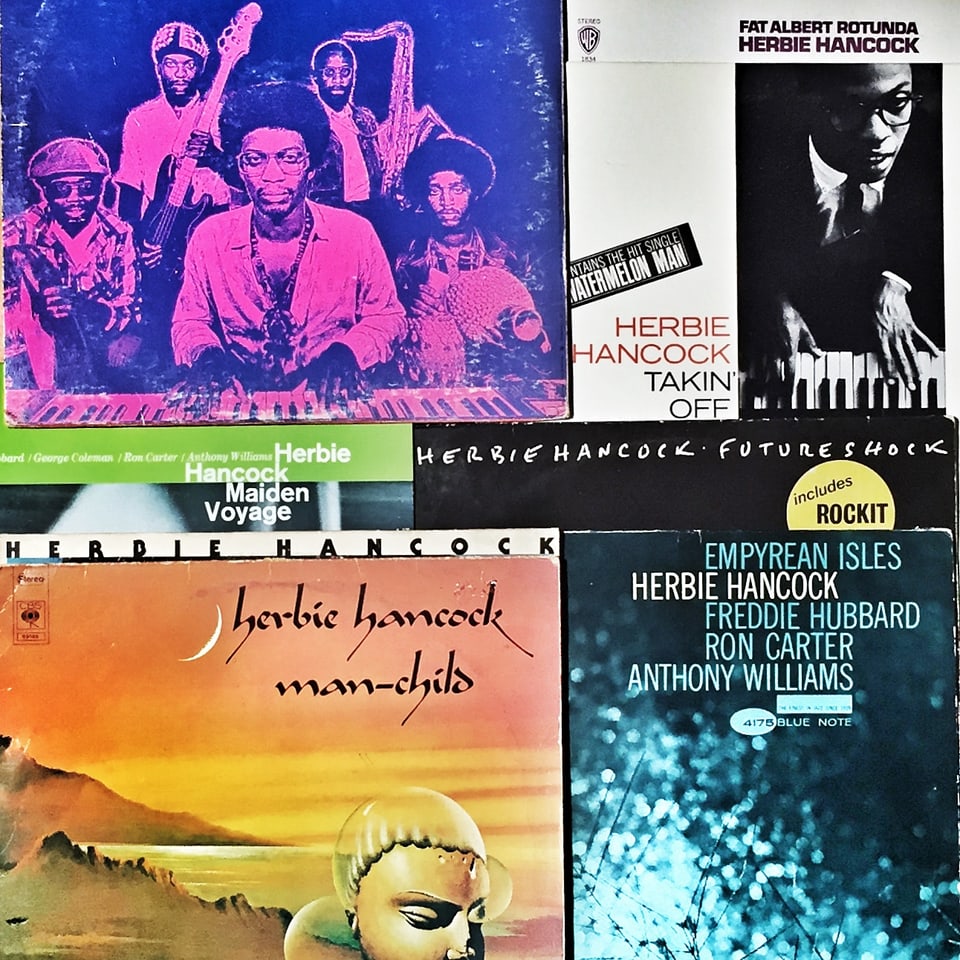 Einige Vinyl-Klassiker des Jazzpianisten Herbie Hancock.