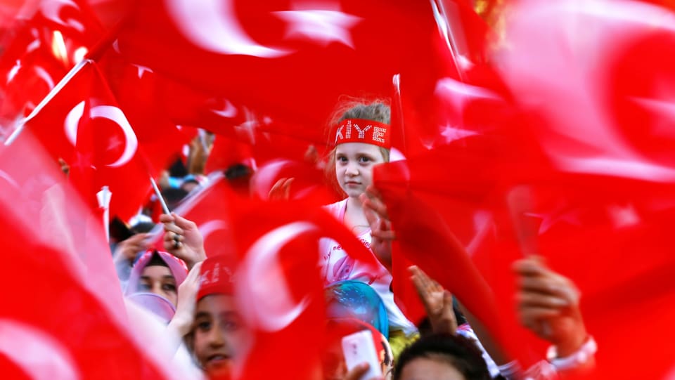 Erdogan-Unterstützer in Gaziantep kurz vor dem Besuch von Präsident Erdogan Ende August 2016. (reuters) 