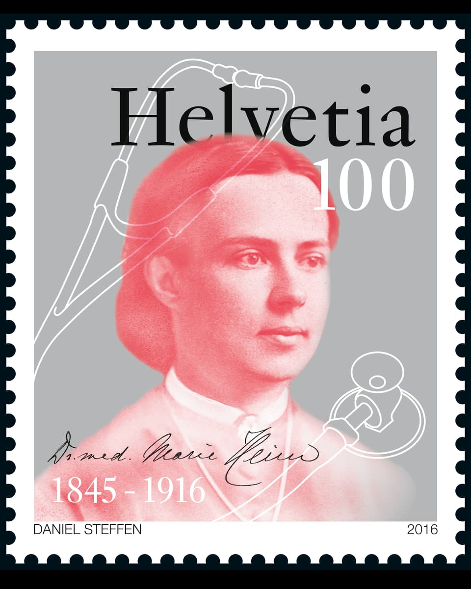 Mit einer Sonderbriefmarke aus Anlass des 100. Todestages erinnert die Post an Marie Heim-Vögtlin.