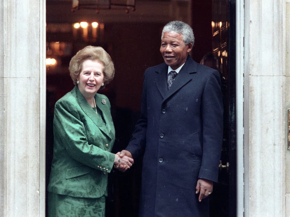 Margaret Thatcher mit Nelson Mandela