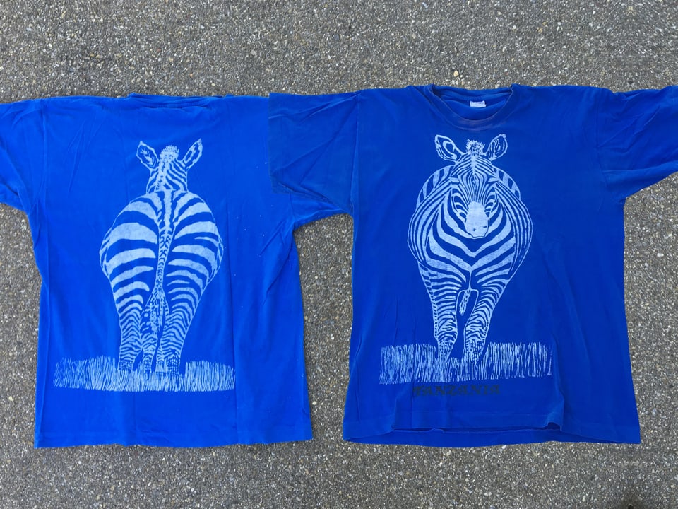 Blaues Zebra T-Shirt