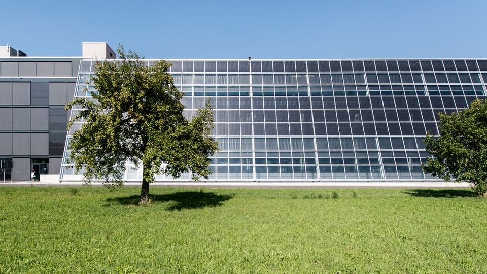 Solarflächen am Meyer-Burger-Hauptsitz in Thun