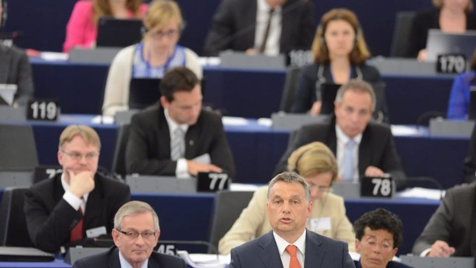 Orban im EU-Parlament.