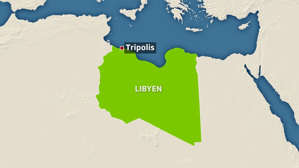 Karte von Libyen mit Hauptstadt Trpolis.