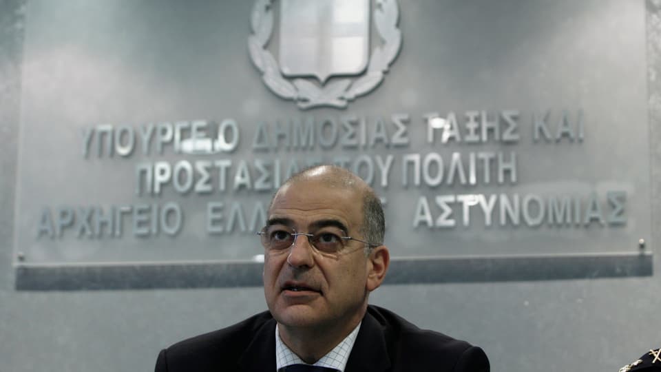 Der griechische Minister Nikos Dendias.