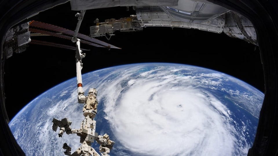 Hurrikan «Ida» von der Raumstation ISS betrachtet.