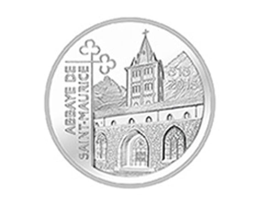 Silbermünze mit der Abtei Saint-Maurice