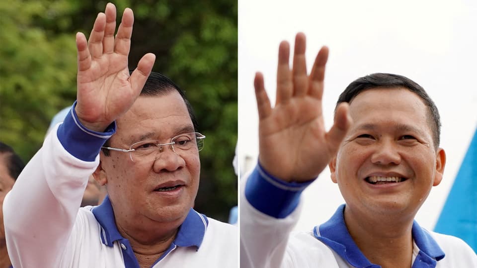 Hun Sen und Sohn Hun Manet
