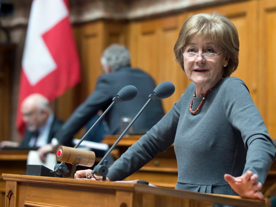 SP-Nationalrätin Susanne Leutenegger Oberholzer im nationalratssaal. (keystone)