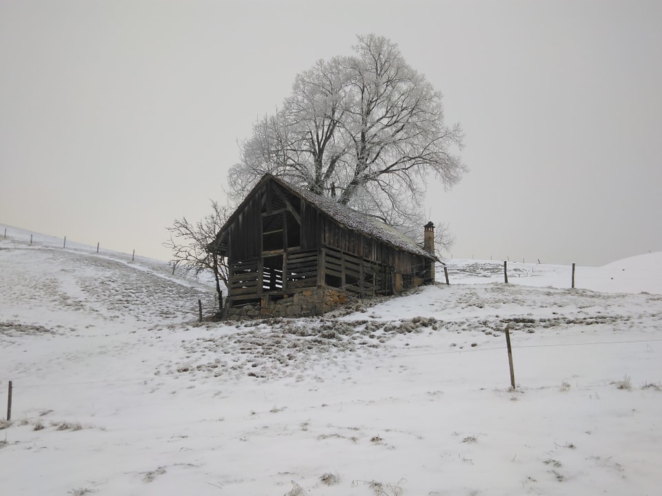 Feldscheune Laimenrain im Winter