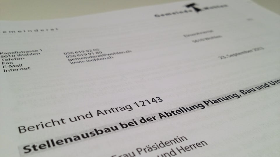 Antrag des Gemeinderats.