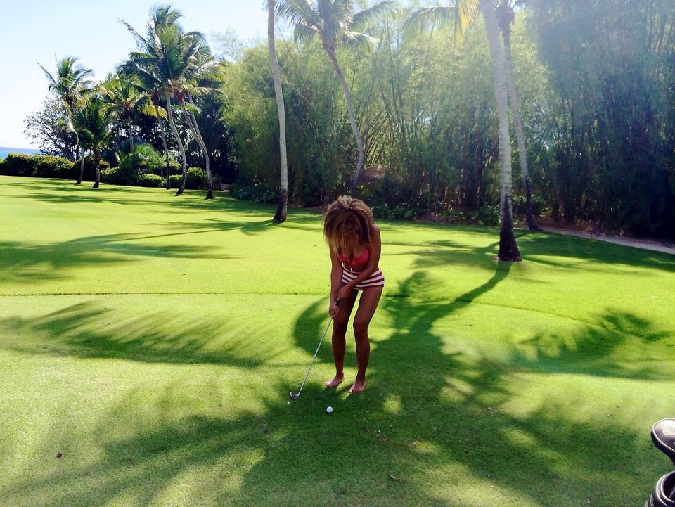 Beyoncé beim Golfspielen