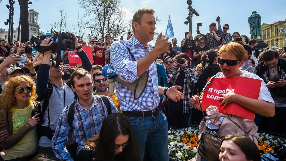 Alexej Nawalny und seine Anhänger vor den Präsidentschaftswahlen 2018.