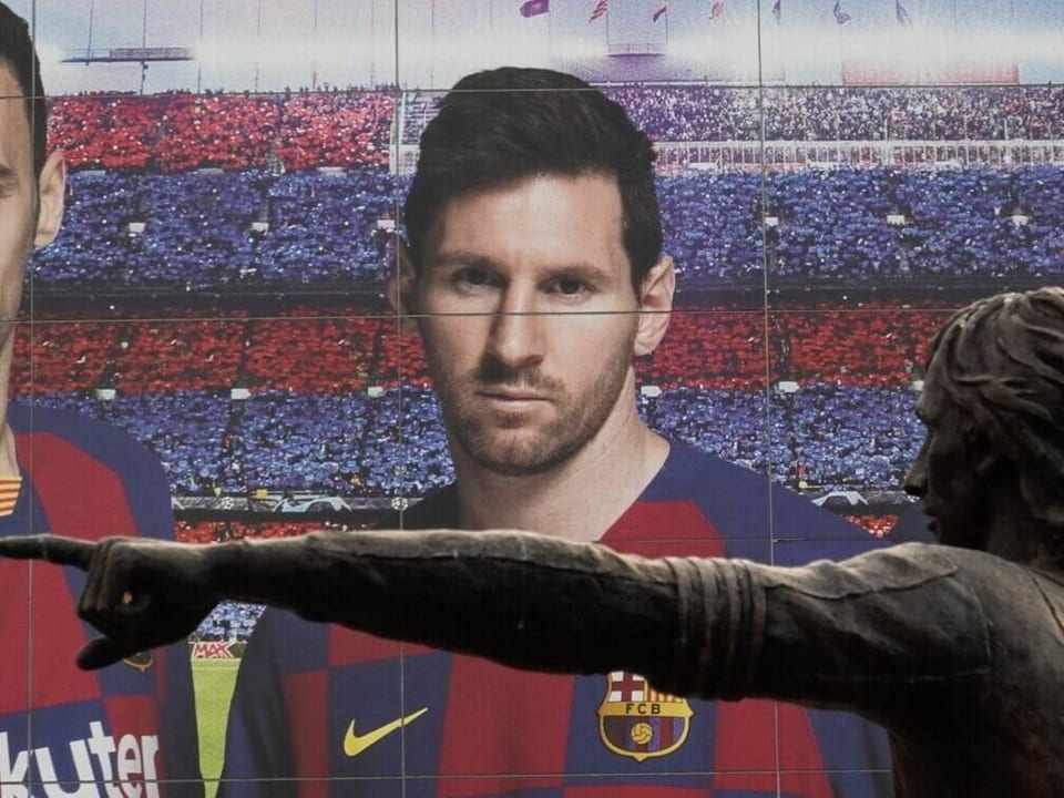 Lionel Messi auf einem Plakat
