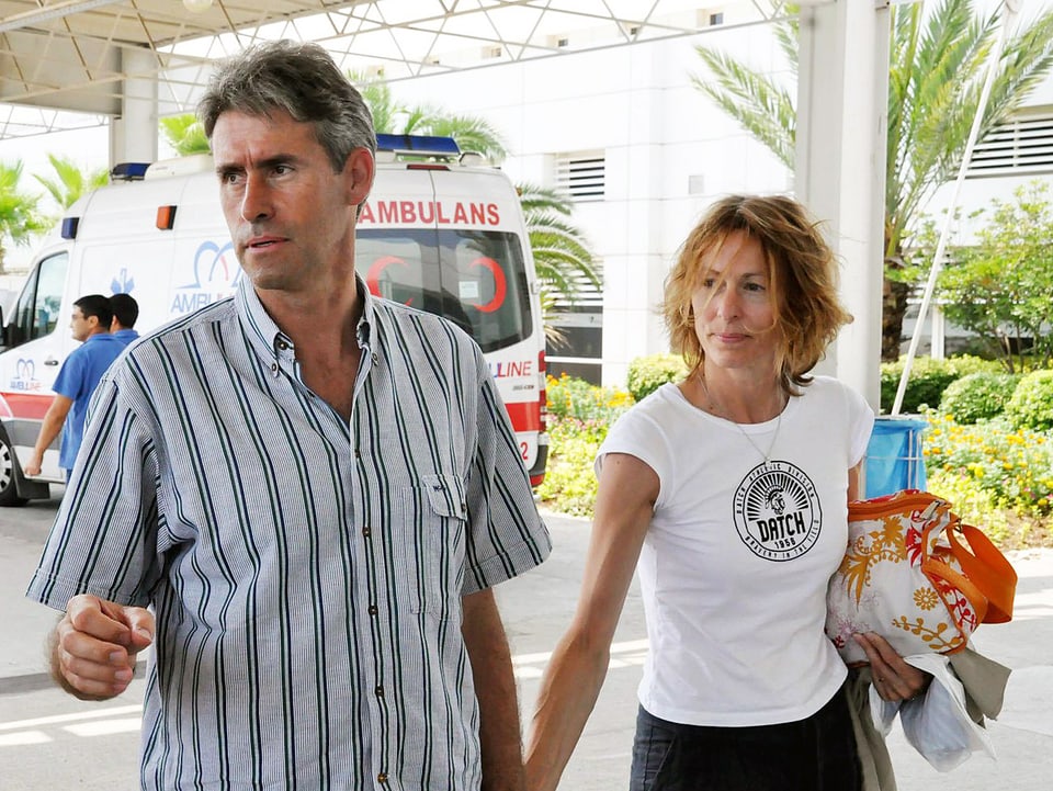 Varone und seine Frau am Flughafen von Antalya.