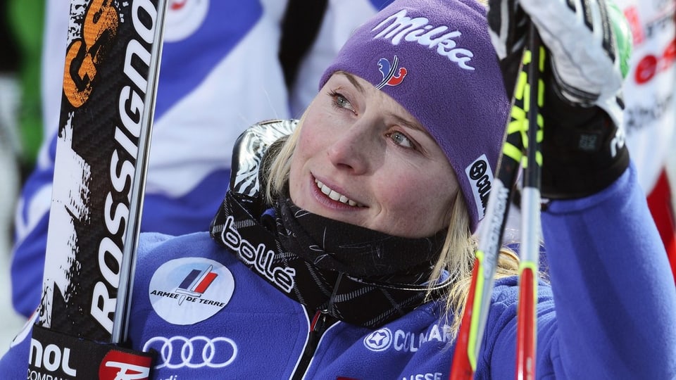 Tessa Worley gewinnt in Schladming den WM-Titel im Riesenslalom.