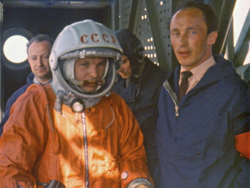 Juri Gagarin vor seinem Start.
