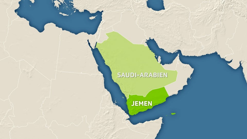 Karte Jemen und Saudi-Arabien