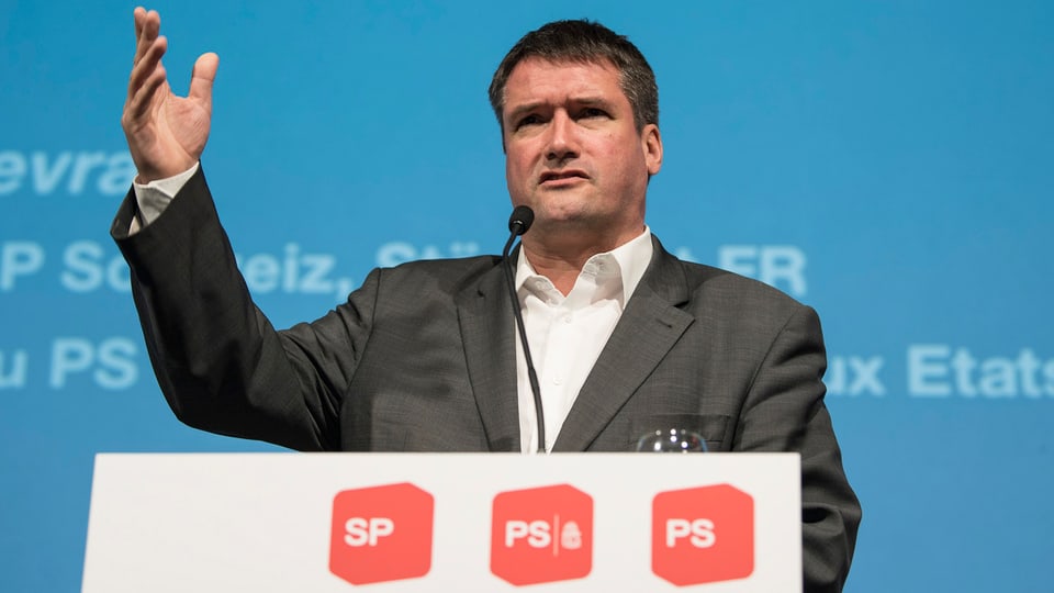 Christian Levrat während seiner Rede am Parteitag in Thun.