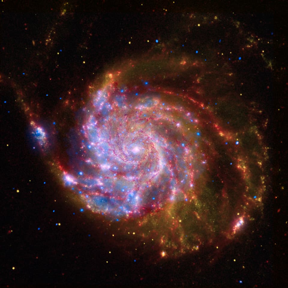 Zusammengesetztes Bild der Spiralgalaxie M 101