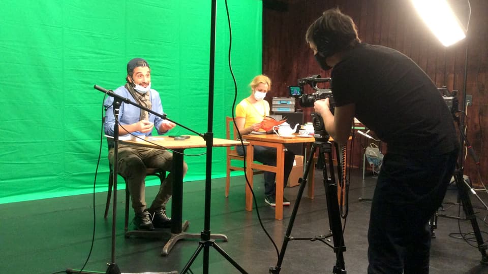 Blicke an ein Filmset