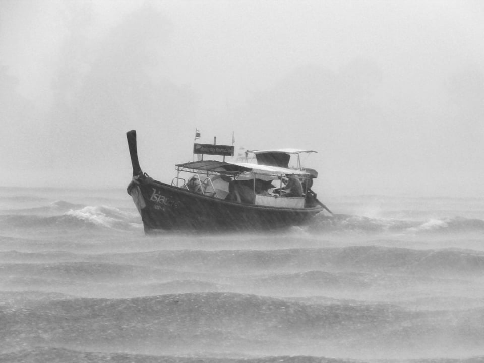 Schiff in einem Sturm.