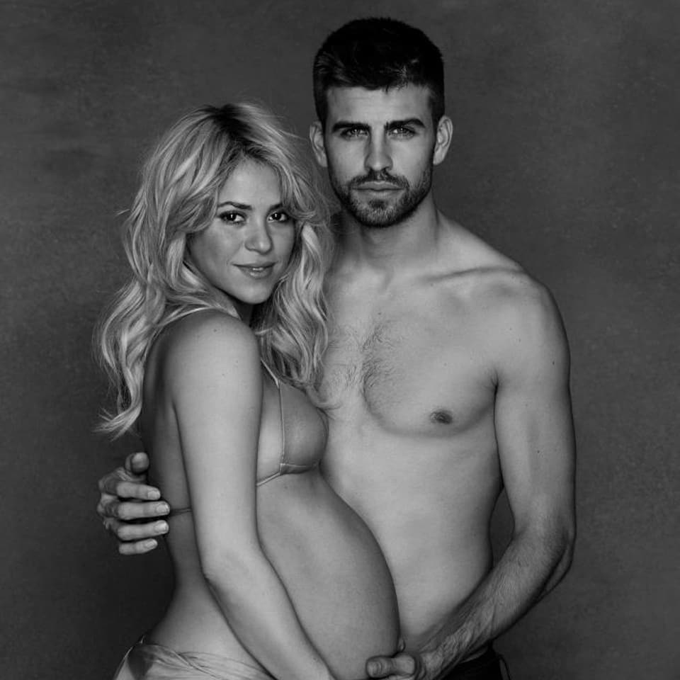 Die schwangere Shakira zusammen mit ihrem Partner Gerard Piqué