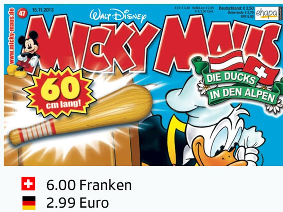 Das «Micky Maus» im internationalen Preisvergleich.