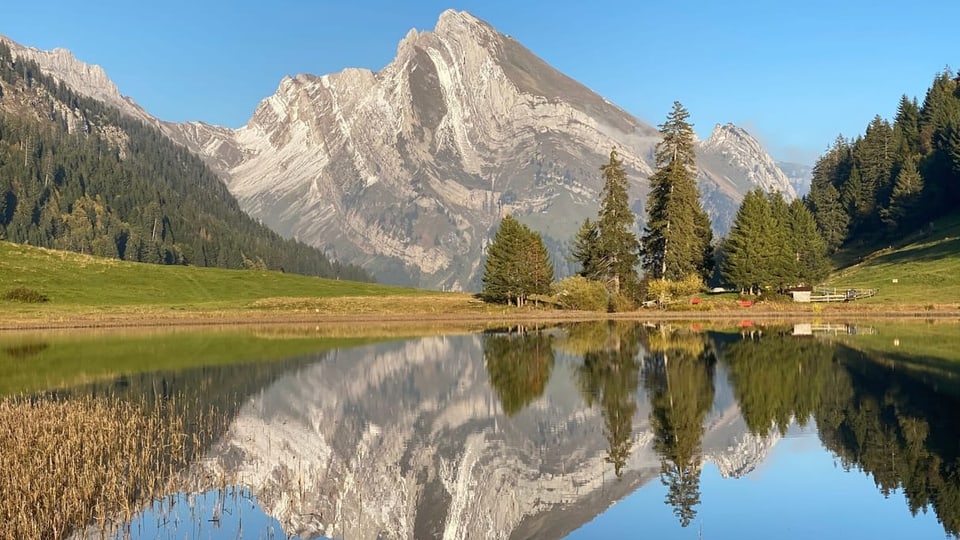 Gräppelensee/SG Berg Spiegelt sich im Wasser