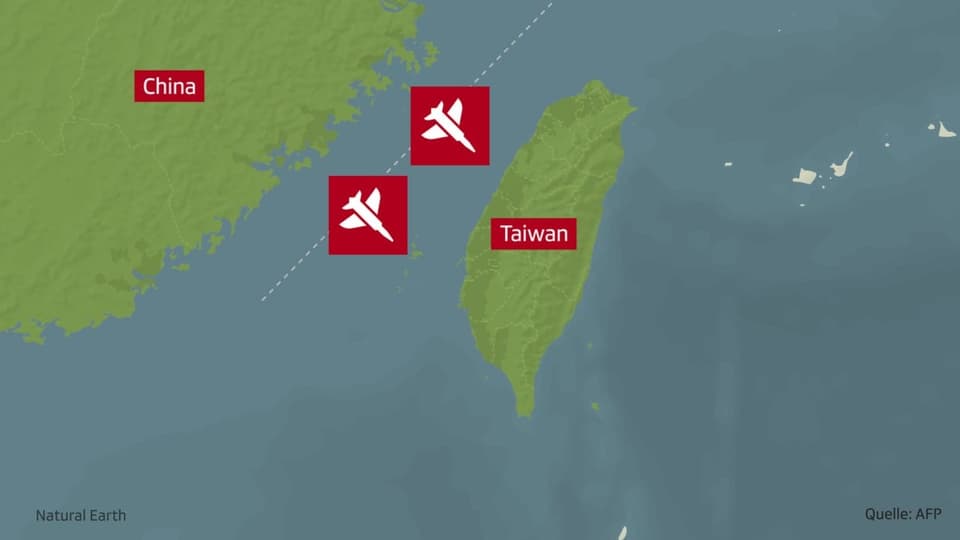 Karte bei Taiwan.