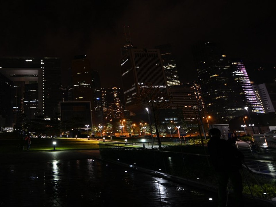 Dunkle Nacht in Hongkong.