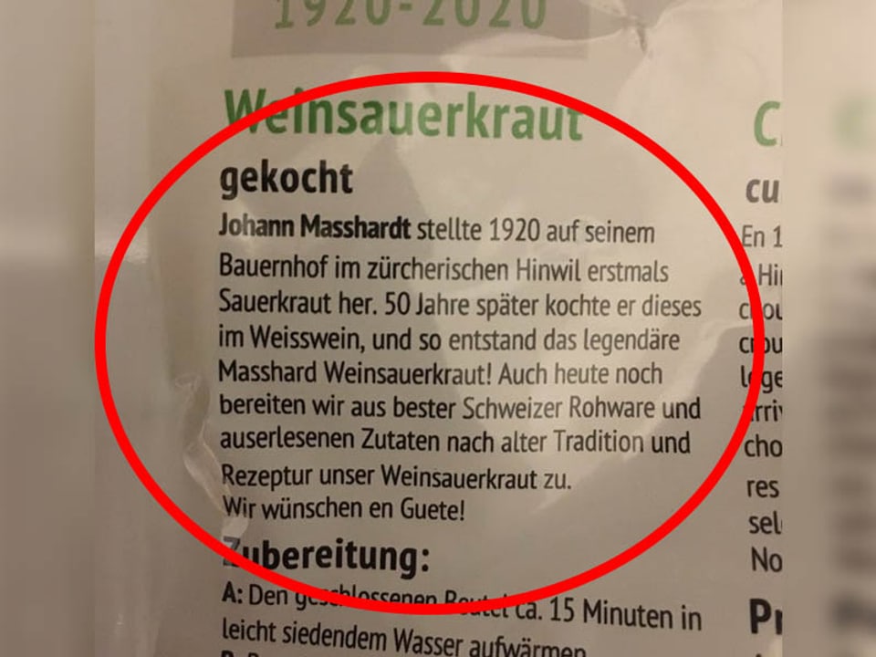 Wein-Sauerkraut aus der Migros