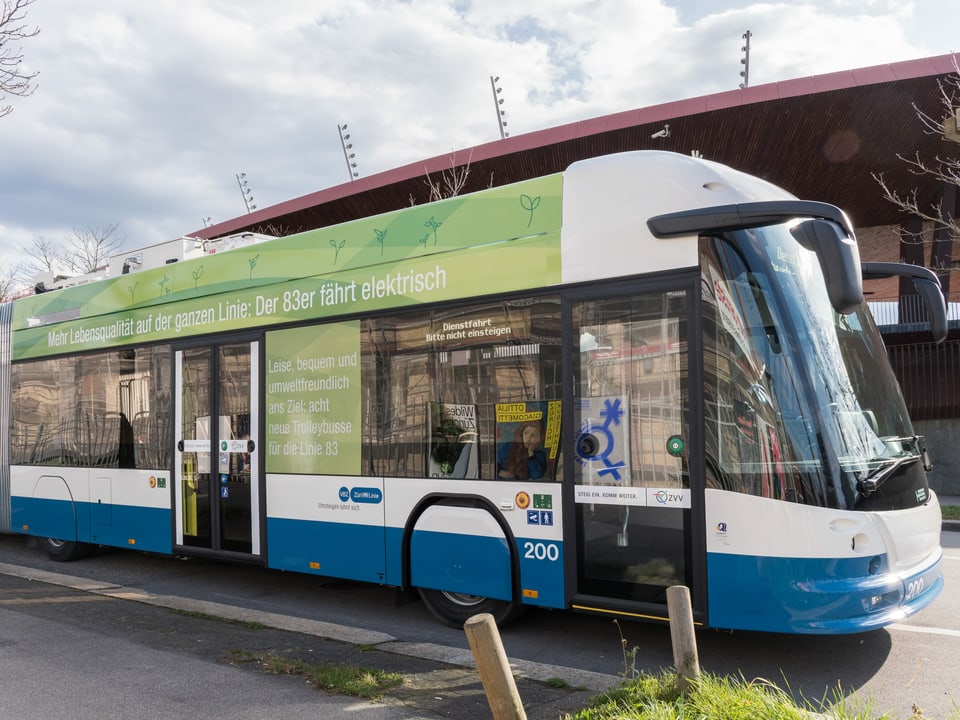 Der neuste Batterie-Trolleybus der Stadt Zürich.