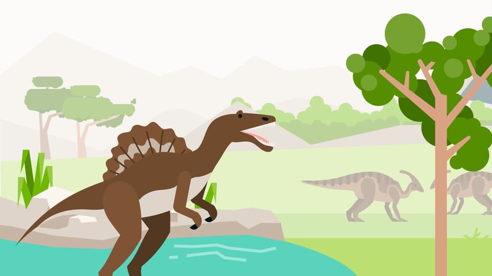 Animiertes Bild eines Dinosauriers