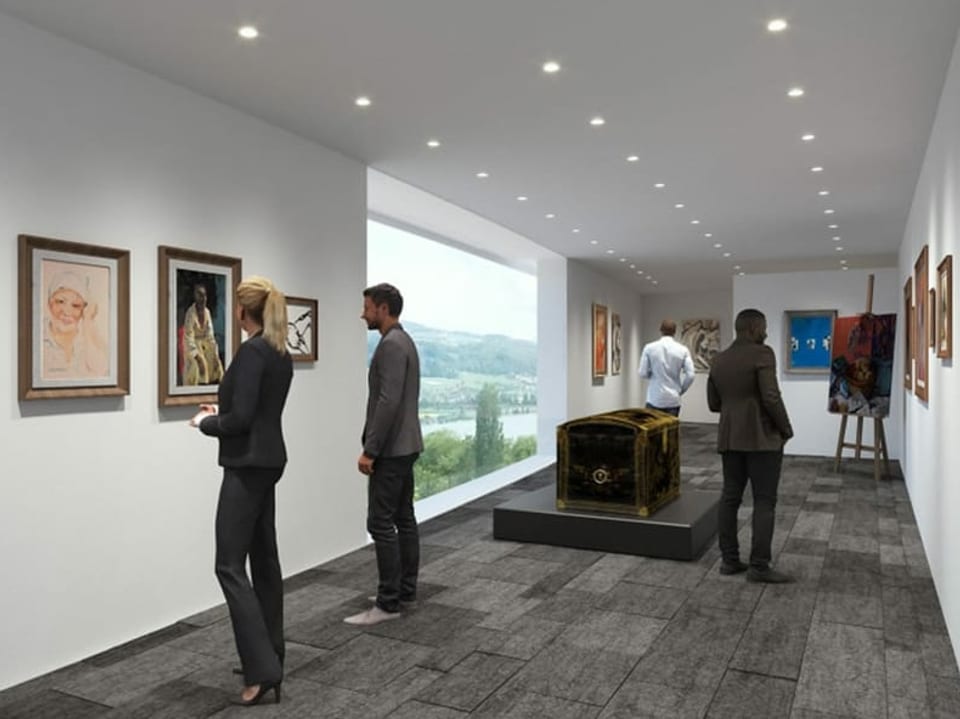 Visualisierung: Museum mit Bildern.