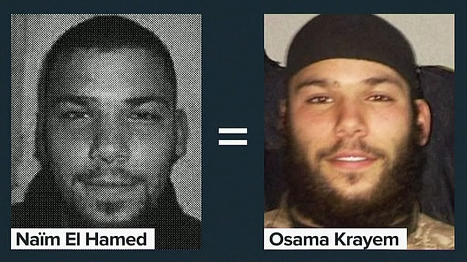 Zwei Porträts von Osama Krayem.
