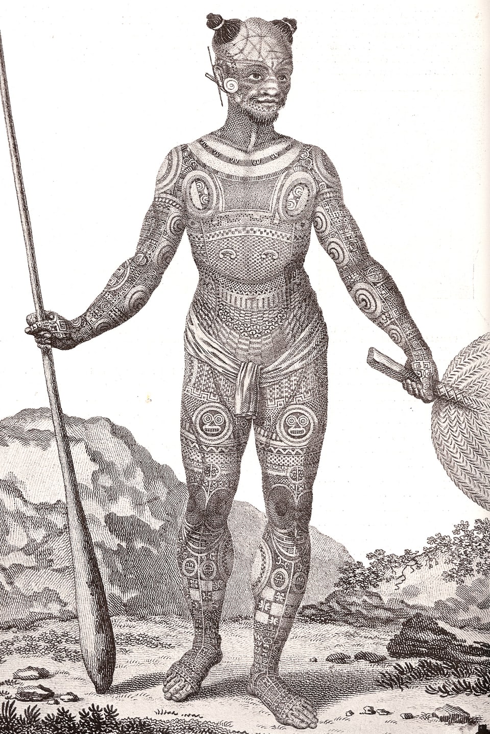 Zeichnung von Arzt und Ethnologe Karl von den Steinen die Marquesas.