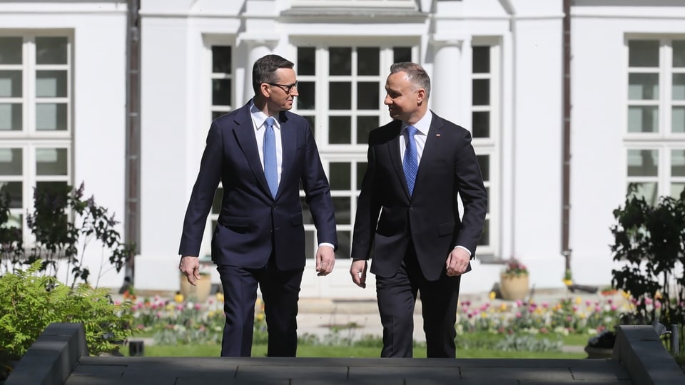 Der polnische Präsident Andrzej Duda und der  bisherigen Regierungschef Mateusz Morawiecki 