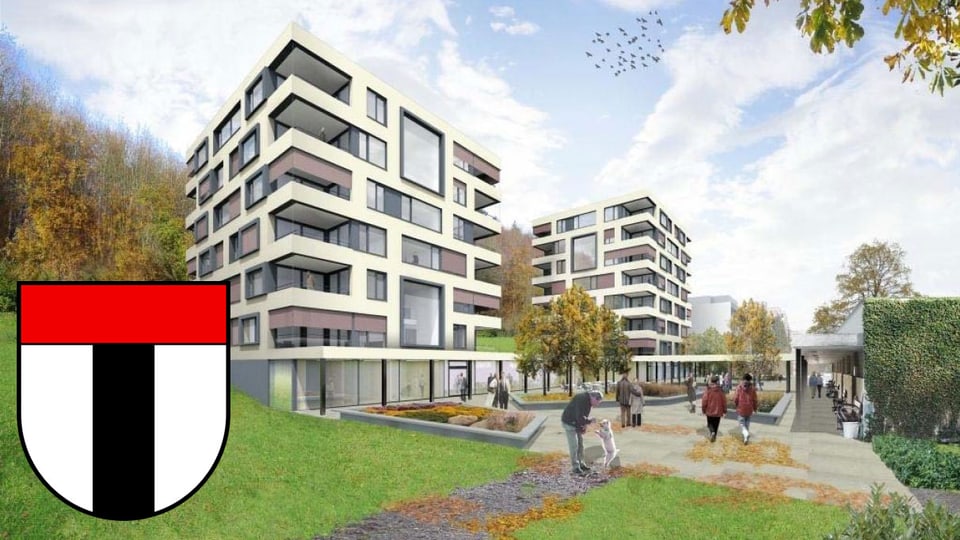 Der Neubau für betreutes Wohnen im Alterszentrum Kehl in einer Visualisierung.